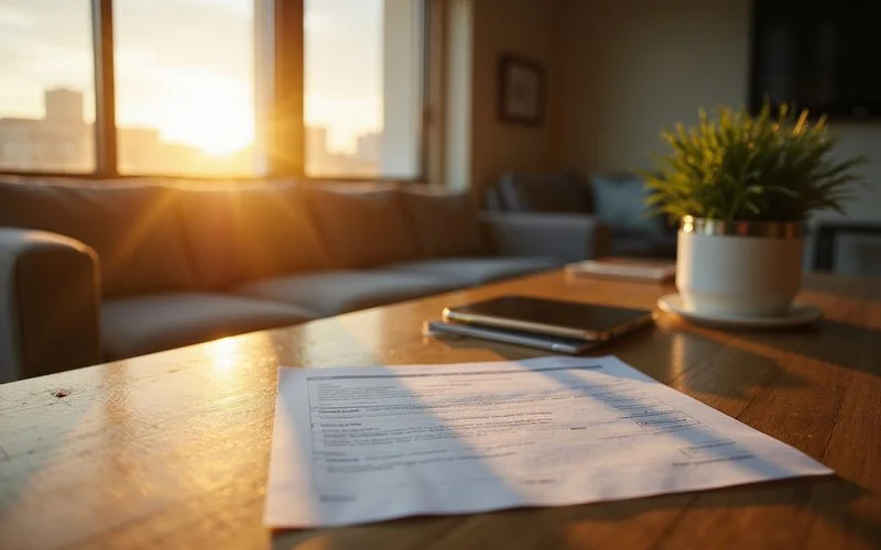 Application paperwork on a sunlit desk