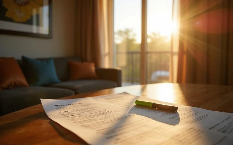 Report printout with a highlighter on a sunlit desk