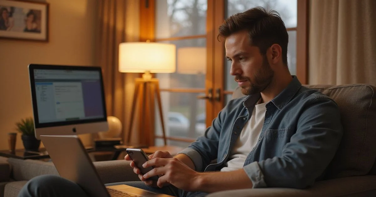 Renter reviewing a screening report on a laptop