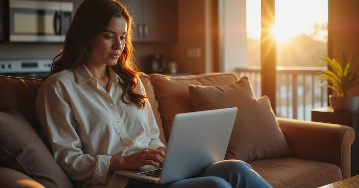 Renter reviewing application requirements on a laptop