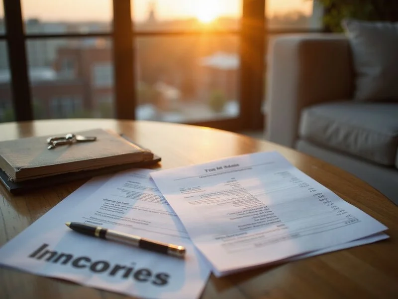 Income documentation laid out on a table