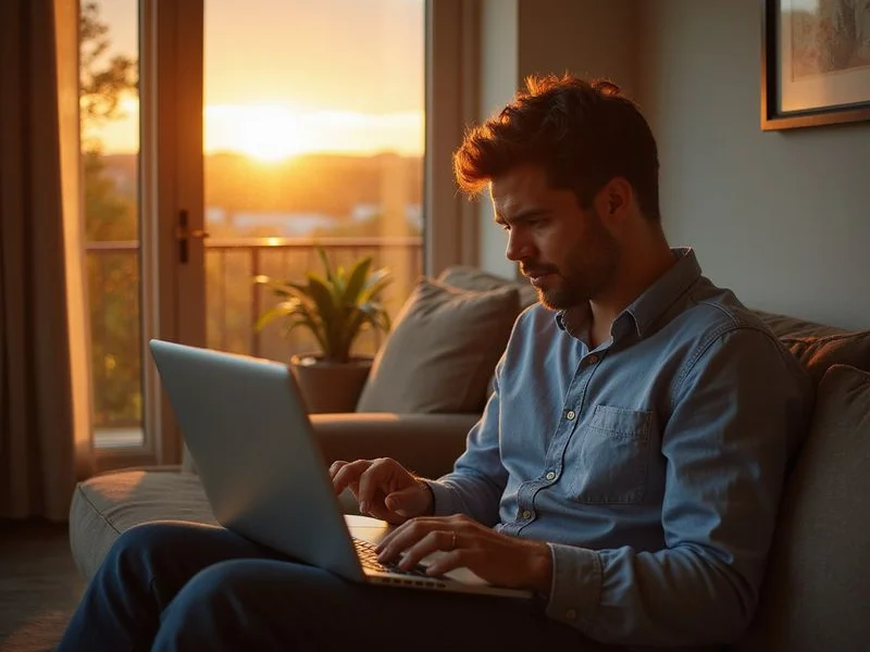 Renter examining a suspicious apartment listing
