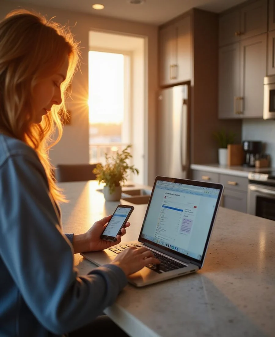 Renter comparing Houston electricity plans on a laptop