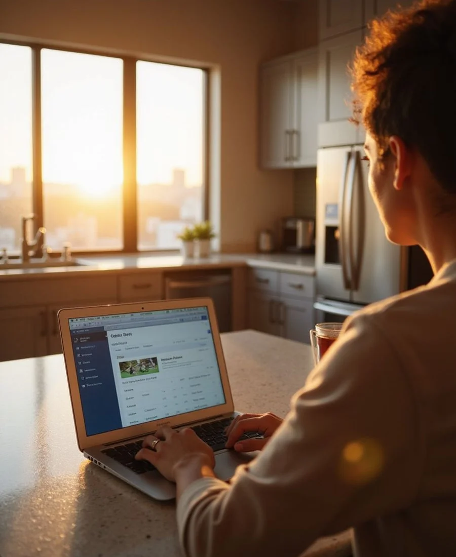 Renter running effective-rent numbers in an upscale apartment